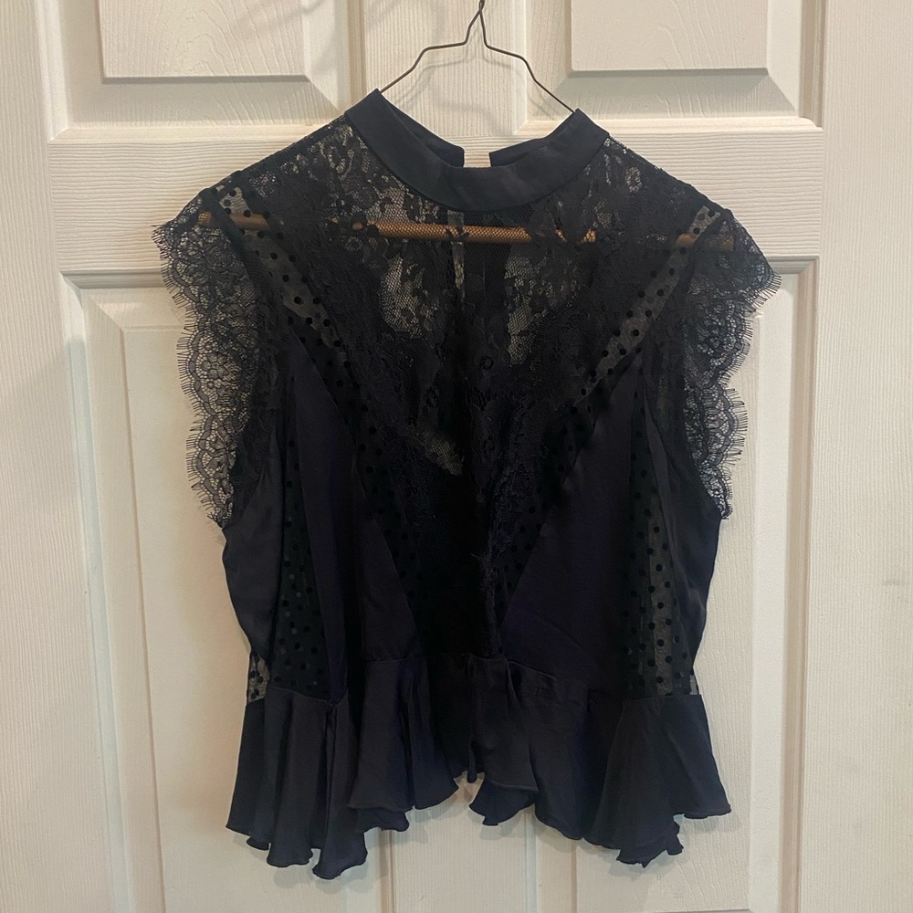 Anthropologie Black Lace Blouse